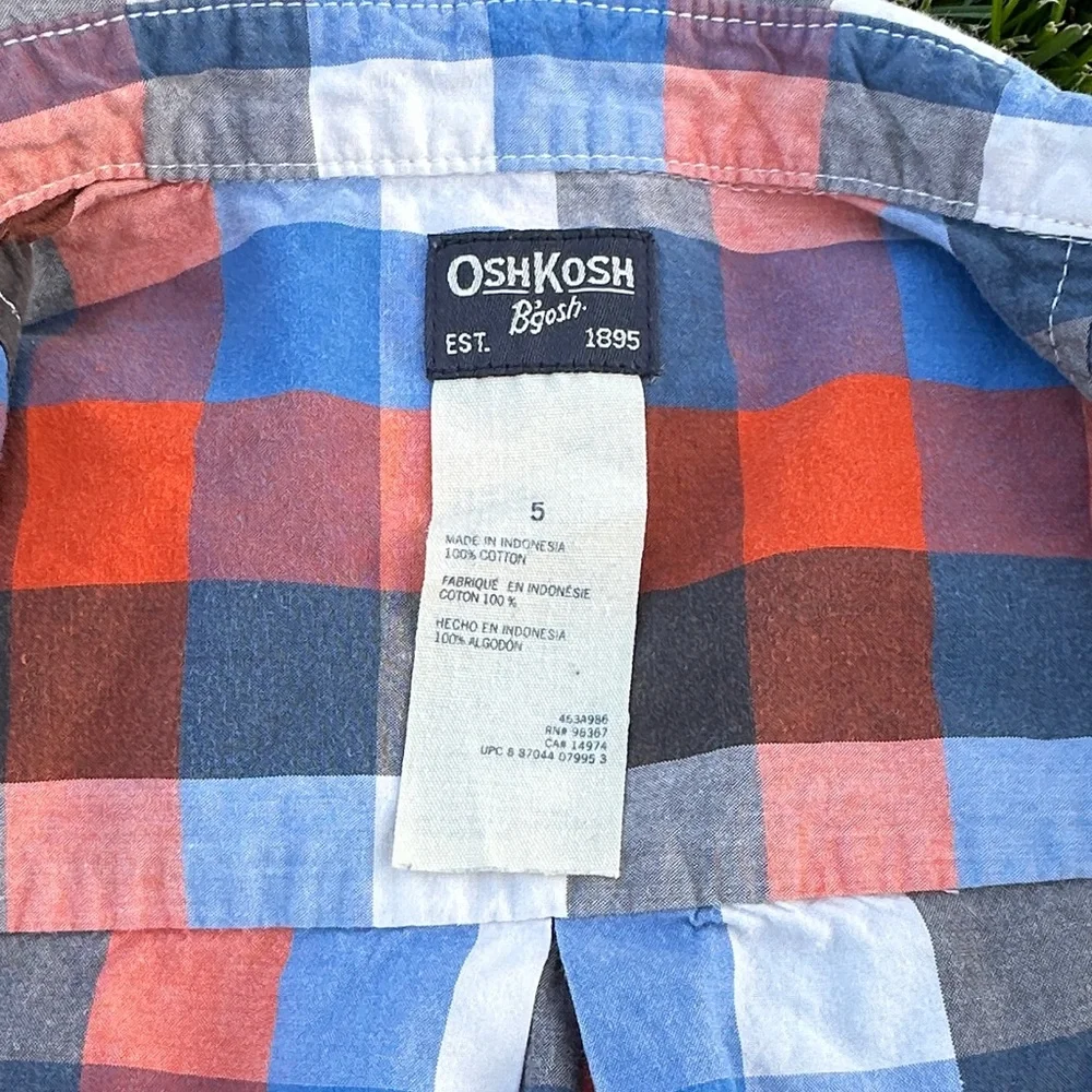 OshKosh B'gosh Kids Checkered Shirt - Red, Blue, White